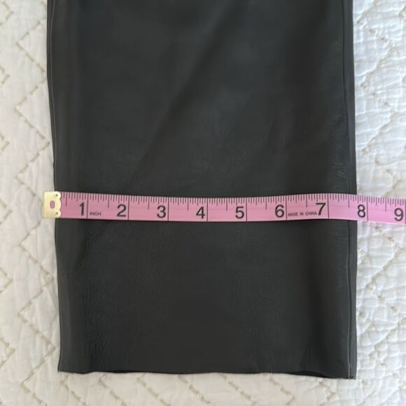Jacqueline Ferrar Vintage Women’s 100% Leather Straight Pants Black Size 6 - Picture 10 of 11